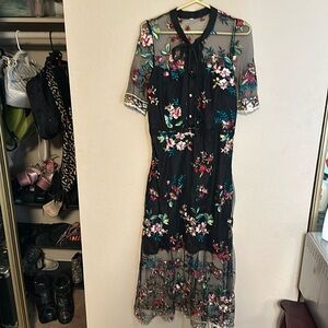 Sheer Maxi Floral Dress